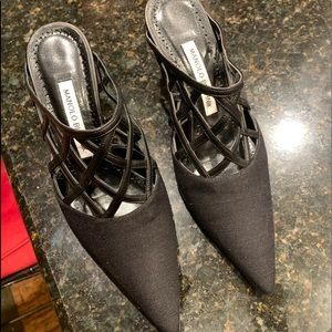 Black Manolo Blahnik cage heels